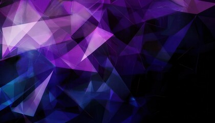 Fototapeta premium geometric abstract digital artwork with purple and blue triangular low poly pattern, futuristic crystal texture for background