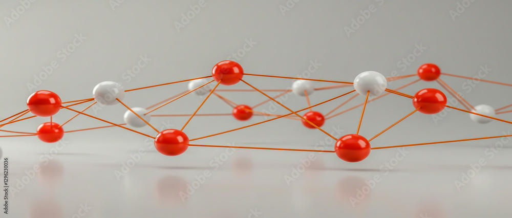 Poster abstract network connection diagram with linked nodes