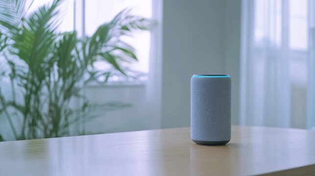 Rare illness patient utilizing a voice-controlled device to manage health tasks. Featuring ease and technology