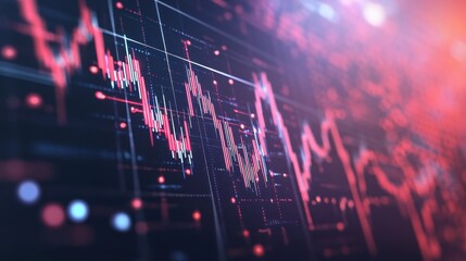 A dynamic interplay of lines and shapes, representing the fluctuating fortunes of the stock market, unfolds against a backdrop of intricate candlestick charts and a subtle, yet impactful, economic