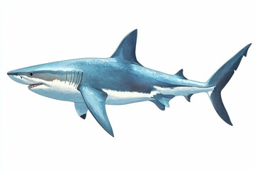 Obraz premium Shark Clipart. Isolated Cartoon Animal for Kids with Cute Sea Doodle Art Style