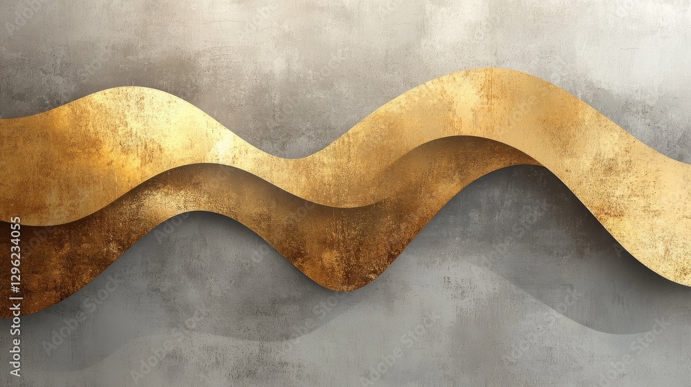 Aufkleber gold and gray abstract curves creating an interesting visual design