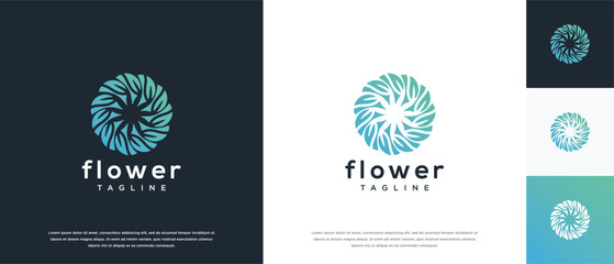 floral ornament icon logo design. flower logo icon nature beauty