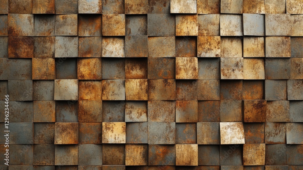 Poster a shot of box steel with uneven rust coverage, creating organic patterns and rough textures.
