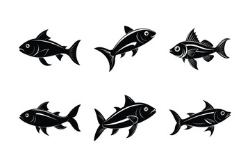 Cobalt Crestfish silhouette vector illustration