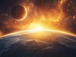 Obraz premium Faraway planets background design