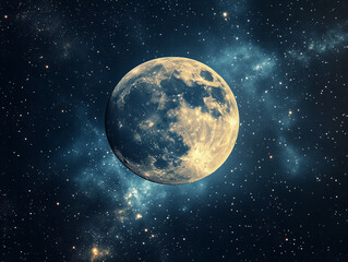 Obraz premium Background with planets in a nebula