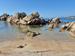 empty beach Plage de Tamaricciu at porto vecchio in corsica