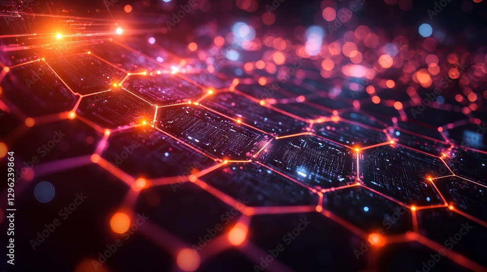 Poster wide high-tech futuristic technology background with abstract engineering and sci-fi concept featuri