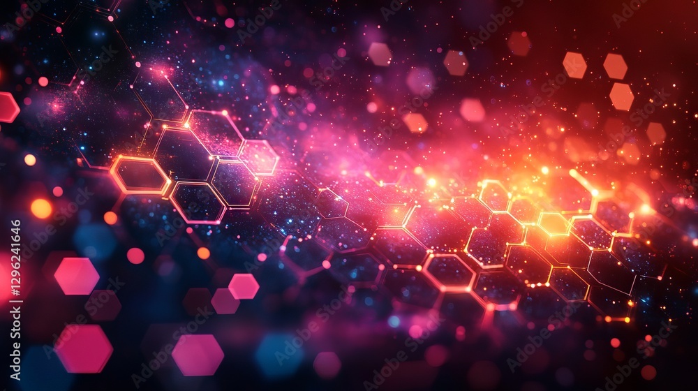 Poster wide high-tech futuristic technology background with abstract engineering and sci-fi concept featuri