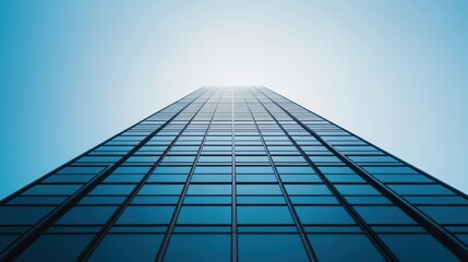 A minimalist masterpiece, a modern architectural marvel, stands as a stark silhouette against the backdrop of a clear, azure sky, showcasing the harmonious interplay between form and function.