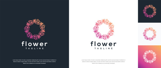 floral ornament icon logo design. flower logo icon nature beauty