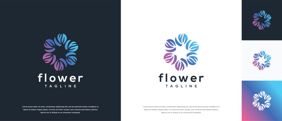 floral ornament icon logo design. flower logo icon nature beauty