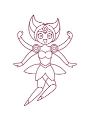 Abstract Dancer in Motion – Artistic Adult Coloring Page on White Background