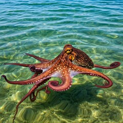 Fototapeta premium octopus in aquarium
