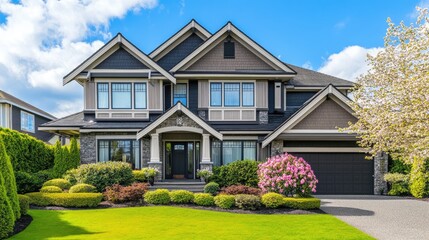A front yard with an airy and balanced garden that adds to the home's curb appeal.