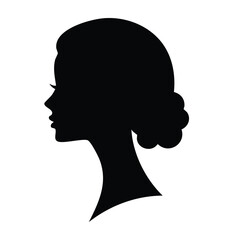 Silhouette of a woman's head with an afro hairstyle illustration character vector