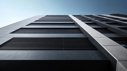 A sleek facade of stark black and stark white, showcasing a modern architectural masterpiece, its intricate design a testament to the artistry of its creators.