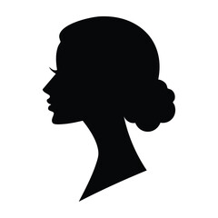 Silhouette of a woman's head with an afro hairstyle illustration character vector