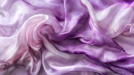 Obraz premium Close-up of soft, flowing, lilac fabric with a subtle marble pattern.