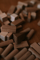 Wooden constructor on a floor