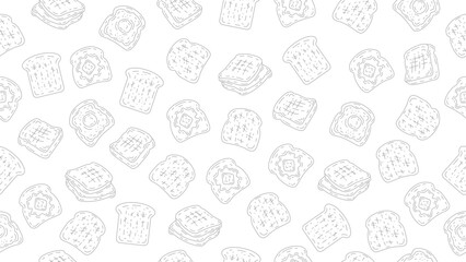Bread toast seamless pattern background. Toast sketch wallpaper. Packaging, wrapper, banner, fabric, print