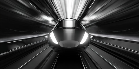 Symmetrical High-Speed Rail: Black & White Tron
