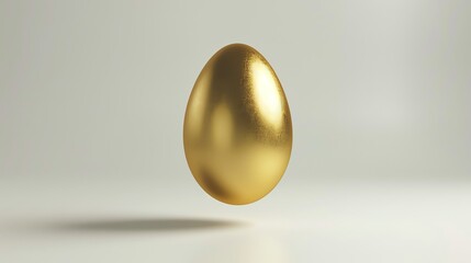 A single golden egg against a white background.