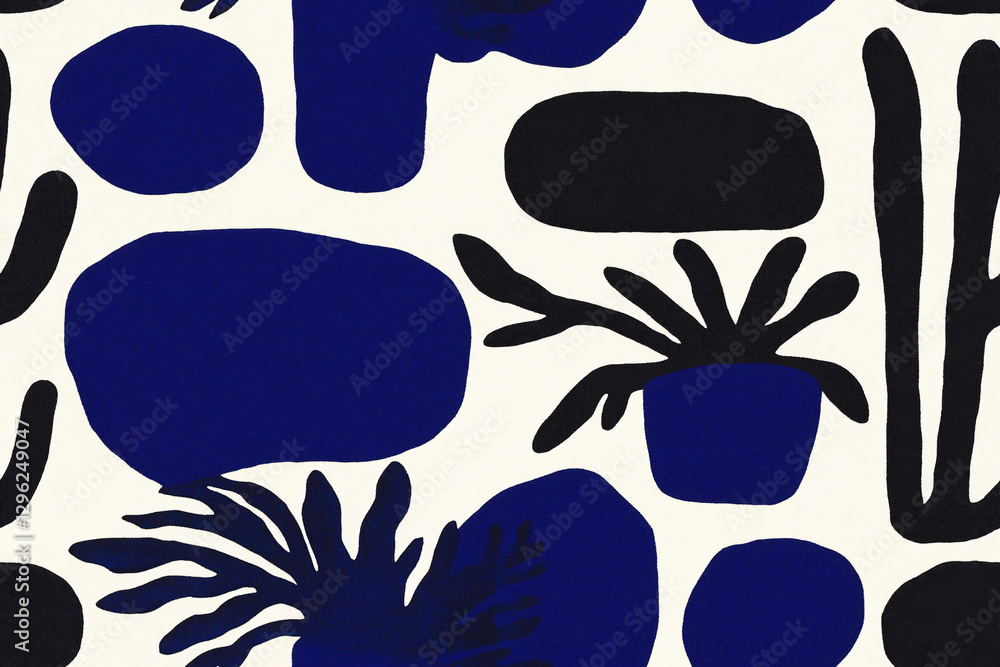 Poster abstract botanical pattern: an eye-catching seamless pattern showcasing a vibrant interplay of botan