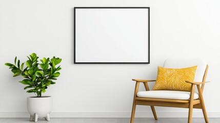 Lush green plant gracefully placed in a bright white room creating a fresh and inviting indoor environment