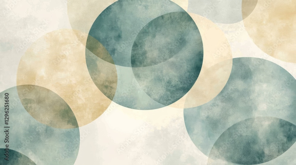 Aufkleber overlapping circles of varied colors create an abstract watercolor design