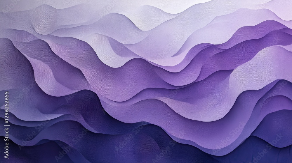 Poster abstract layered waves in shades of purple creating a visual texture
