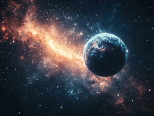 Fototapeta premium Planets in the sky background