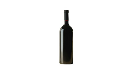 Elegant wine bottle standing on transparent background, ready for your design
