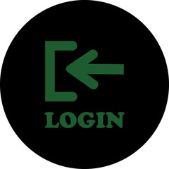 Login icon of Sign in vector vector . Open door symbol. Black exit and enter arrow, trendy flat style isolated on transparent background.