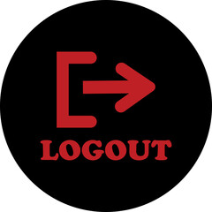 Logout icon of Sign out in vector vector . closed door symbol. Black exit and enter arrow, trendy flat style isolated on transparent background.