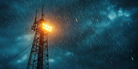 5G Tower in Rain
