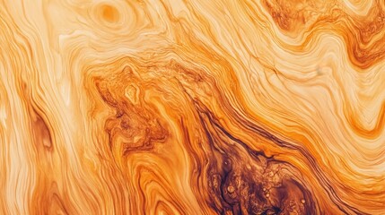Abstract orange and brown swirling patterns in wood texture background