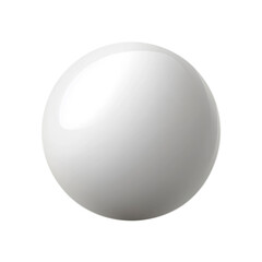White billiard ball displayed with a smooth finish and transparent background
