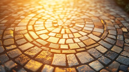Obraz premium Beautiful Light Patterns on Outdoor Tile Patio