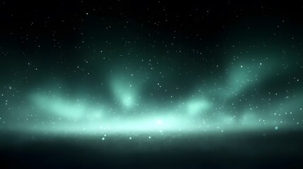 Dramatic view of a starry sky with a subtle green glow