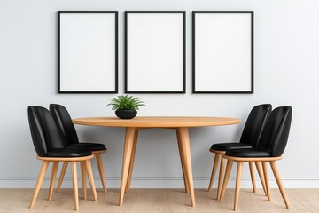 Simple yet charming table accompanied by two stylish chairs in a welcoming dining area perfect for conversations