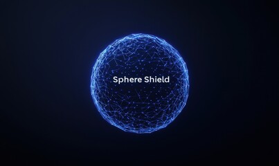 Abstract Visual of Sphere Shield with Connected Dots and Lines