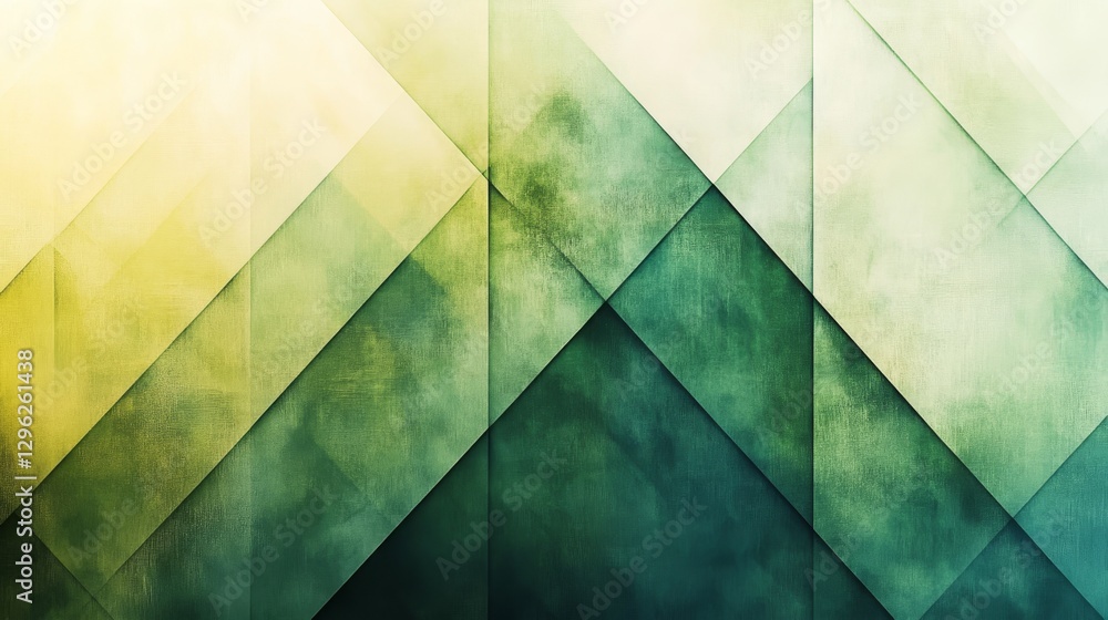 Poster abstract green and yellow layered geometric pattern background image