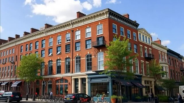 Charming Brick Buildings on a Sunny Day