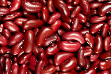 Fresh and Dry Red Kidney Beans for Cooking Top View