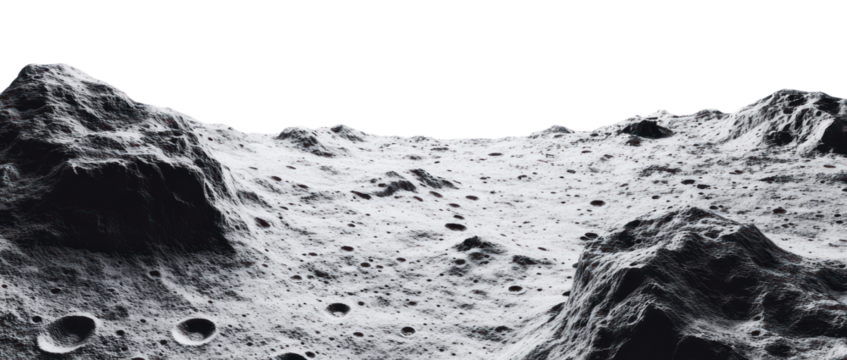 PNG Moon surface ground astronomical landscape.