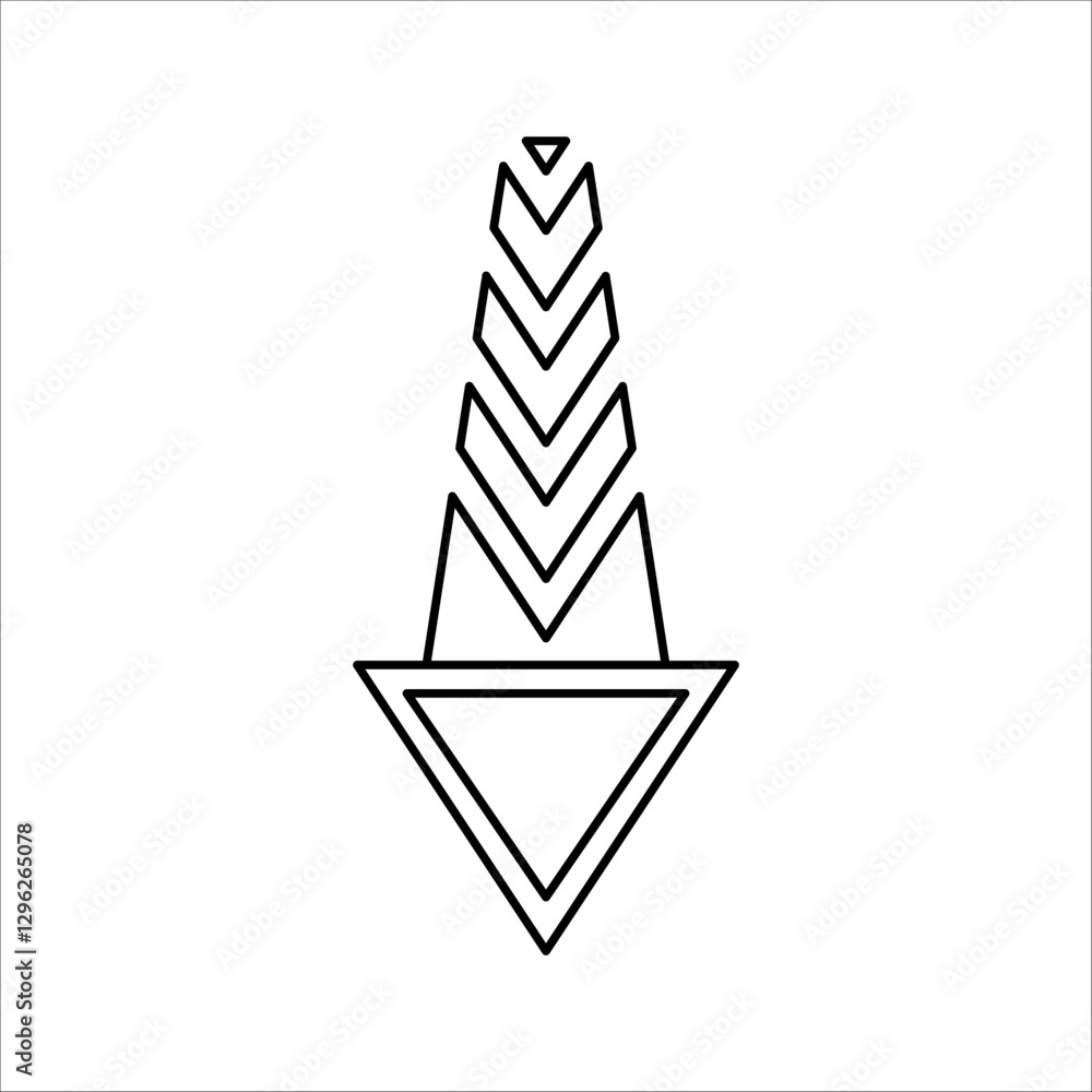 Poster black arrow.downward pointing arrow icon.trendy black arrow vector in flat style.cursor icon.vector 