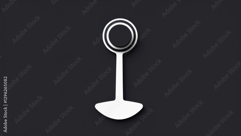 Poster minimalist white gearshift icon on gray background clean and simple stylized design graphic vector i