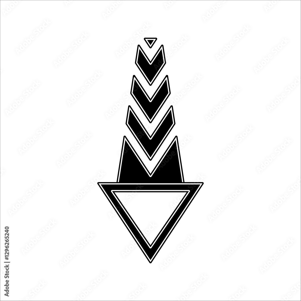 Poster black arrow.downward pointing arrow icon.trendy black arrow vector in flat style.cursor icon.vector 